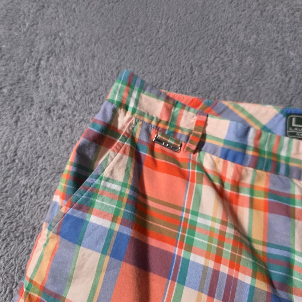 Lauren Active Womens 8 Shorts Multi Color Plaid Madras Cotton Stretch Bermuda - Picture 7 of 8